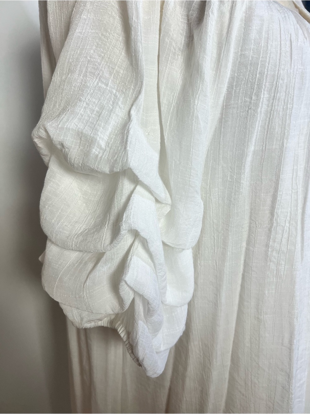 Indigo Rose White Ruffle Sleeve Gauze Dress - Picture 3 of 5